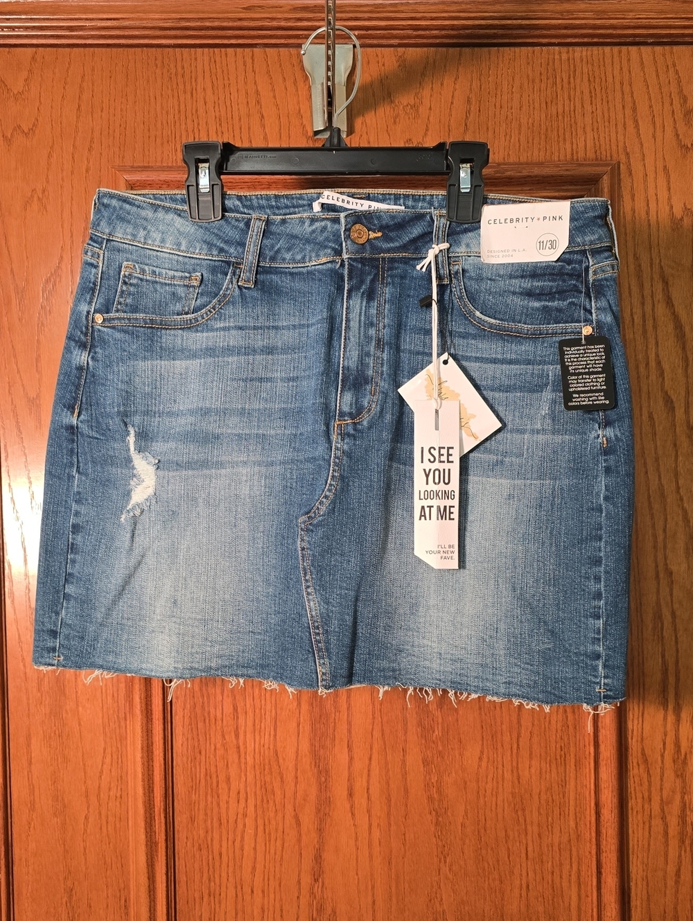 Celebrity Pink Denim Jean Skirt, Sz 11/30, NWT